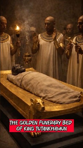 The Golden Funerary Bed of King Tutankhamun #egyptianmuseum #pyramidsofegypt #history