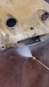 Bug Eye Sprite getting the first power wash #chemicalstripping #vintagecarrestoration #classiccarrestoration #classiccarrestorations #chemicaldipping #aciddipping | MetalWorks Paint & Rust Removal