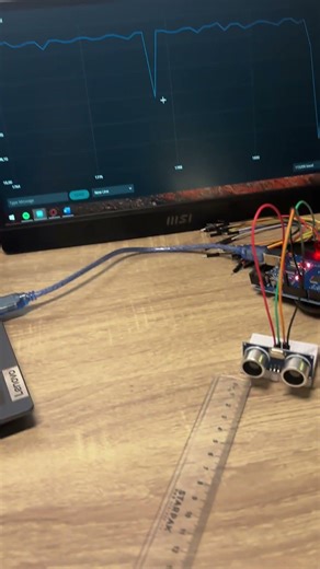 Representing HC-SR04 sensor distance in serial plotter #arduino #arduinoproject #robotics