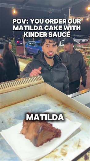 He wanted our matilda cake with Kinder sauce #halalfoodbirmingham #birmingham #birminghamfood #matildacake