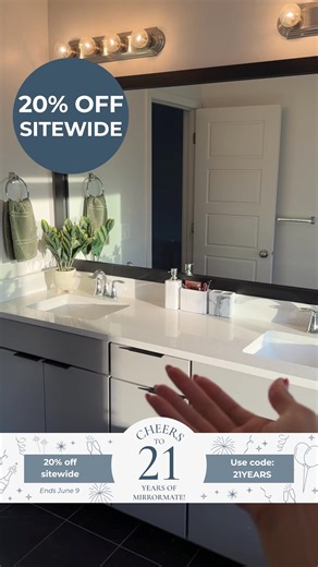 It's our birthday, but you get the gift! Enjoy 20% off sitewide and see how easy it is to frame your existing mirror with MirrorMate’s DIY frame kits — a quick upgrade that makes a BIG difference! ️ DIY-friendly install  Fast delivery ✅ 65+ styles to fit any space ✨ Backed by a 5-year guarantee | MirrorMate Frames | Facebook