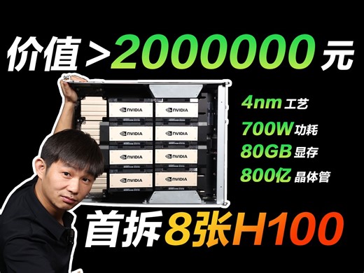 赛博金条？我们找来8张H100！总价值超过200万！还把它拆了！
