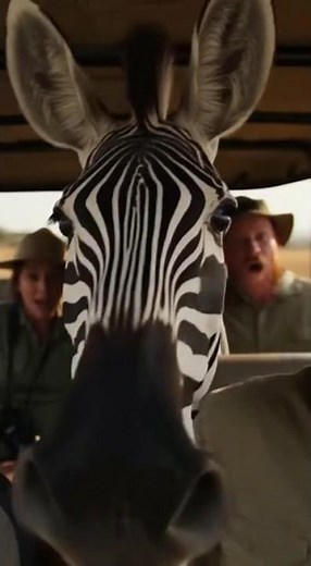 Zebra Escapes Lions... Leaps Into a Moving Car to Save Its Life! 😱🦓💥