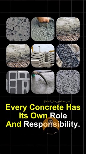 Yahya Kaludi | Civil By Yahya Sir on Instagram: "✅ Types of Concrete ◾Polymer Concrete ◾Normal Concrete ◾Reinforced Concrete ◾Precast Concrete ◾High-Strength Concrete ◾Lightweight Concrete ◾Self-Compacting Concrete ◾Air-Entrained Concrete ◾Pervious Concrete @civil_by_yahya_sir 🔰𝐃𝐢𝐬𝐜𝐨𝐯𝐞𝐫 𝐄𝐱𝐜𝐥𝐮𝐬𝐢𝐯𝐞 & 𝐕𝐚𝐥𝐮𝐚𝐛𝐥𝐞 𝐋𝐞𝐚𝐫𝐧𝐢𝐧𝐠 𝐚𝐭 𝐎𝐮𝐫 𝐒𝐭𝐨𝐫𝐞!🔰 ⭕𝐀𝐮𝐭𝐨𝐂𝐀𝐃 🖥 ⭕𝐆+𝟏 𝐒𝐭𝐫𝐮𝐜𝐭𝐮𝐫𝐞 𝐌𝐚𝐬𝐭𝐞𝐫𝐲 🏠 ⭕𝐁.𝐁.𝐒. 𝐄𝐱𝐩𝐞𝐫𝐭𝐢𝐬𝐞 📊 ⭕𝐒𝐤𝐞𝐭𝐜𝐡𝐔𝐩 ✏ ⭕𝐒𝐢�