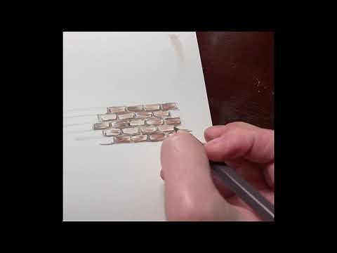 Textures: Brick wall in colored pencils and grayscale marker
