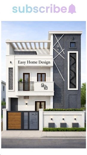 🏡Modern White Grey House Design | Small Modern House Design | 2 Floor House Design 2026 #shortsfeed