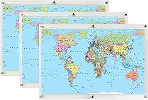 Frameless Floating Acrylic Frame 24"x36" (3 Pack)-Clear Picture Frame for Diploma,Wall Art,Photo, & Paintings, Heavy Duty Acrylic Floating Frames, Wall-Mounted Picture Frames, Rectangular Photo Holder