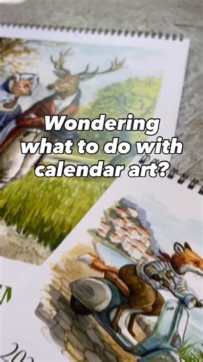 Wondering what to do with calendar art? You frame it! . That’s right! My art calendars double as unique prints. The calendar pages are blank on the back, making them ideal for framing. 🖼️ . The images can also be trimmed down in size to make nice greeting cards or postcards. ✉️ Or even bookmarks! 📚 . I still have 2026 calendars in my Etsy shop (link in bio) and possibility are endless, so let your creativity flow! ✂️ . . . . . #whimsicalwonderfulwild #vintagestyle #booklover #astridsheckelsart