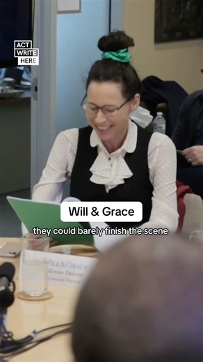 They could barely finish the scene during Will and Grace table read #willandgrace #tableread