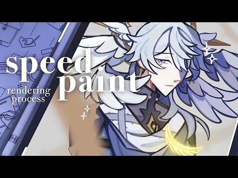 💫 drawing sunday from honkai: star rail! | speedpaint + rendering process