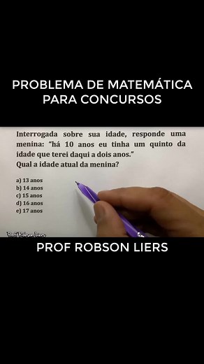 Resolvendo Problemas de Matemática com o Professor Robson