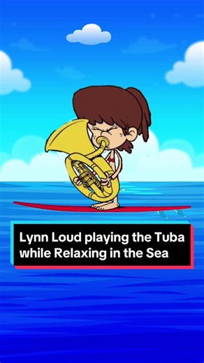 Lynn Loud playing the Tuba while Relaxing in the Sea #greenscreen #LoudHouse #Tuba @Mikey @Katelyn
