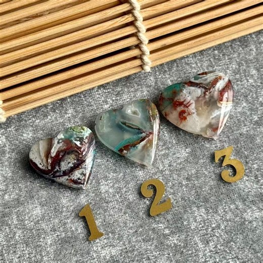 Chrysocolla With Native Copper Cabochon for Jewelry Making, Polished Heart Gemstone - Etsy