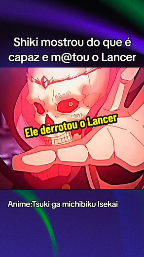 Shiki enfrenta Lancer no anime Tsuki ga Michibiku Isekai