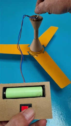 One ceiling fan powered by one battery.