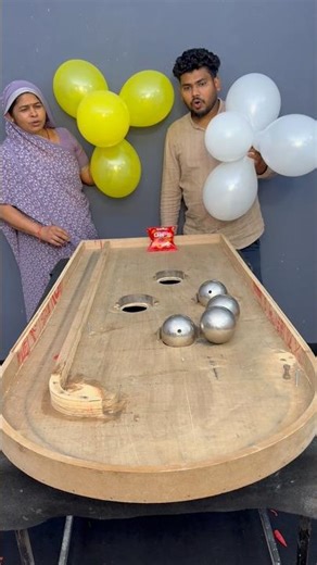 Mom vs son amazing roll steel boll and pop balloon challenge part 002 #shorts