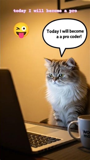 “When a Cat Tries Coding 😂💻”.#coding #codingwithcat #codingfun
