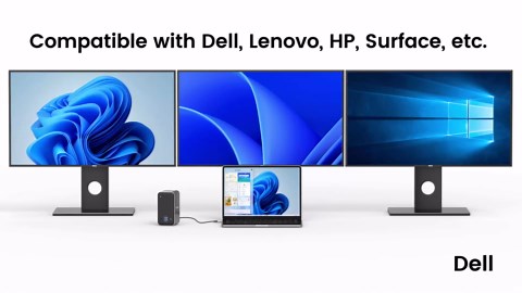 TobenONE Docking Station 3 Monitors, Laptop Docking Station with Power Supply 100W, 2 HDMI, DisplayPort, 7 USB C/A Port, Ethernet, Audio, 87W Charging for Thunderbolt 4/3, USB-C Windows&ChromeOS