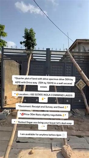 Quarter Plot of Land for Sale in Ikola Command, Lagos