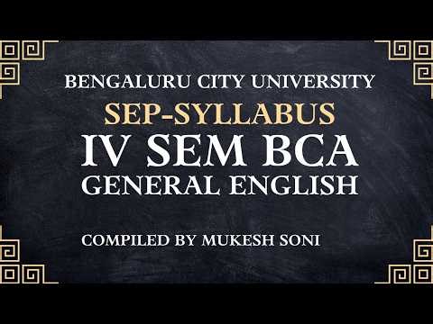BCU-4th Sem. BCA-General English-SEP SYLLABUS