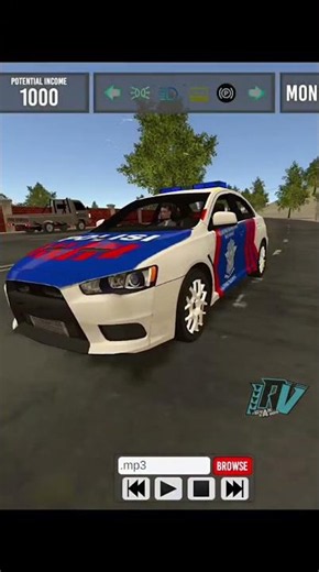Police car speeding, swerving, siren sound #shortgame #shortvideo #games #realpolicecar #android