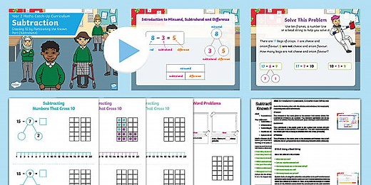Year 2 Maths Catch-Up Curriculum: Subtraction – Crossing 10 by Partitioning the Known Part (Subtrahend) Lesson Pack