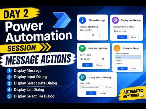 🚀 Power Automate Desktop Tutorial Day 2 | Master Message Actions with Real Examples