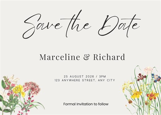 Luxury Save the Date Invitation | Editable Canva Template - Etsy