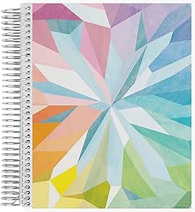 Erin Condren 7" X 9" Spiral Bound Productivity Notebook - Kaleidoscope, Functional 160 Lined Page and 80Lb Thick Paper Spiral Notebook, Stickers Included