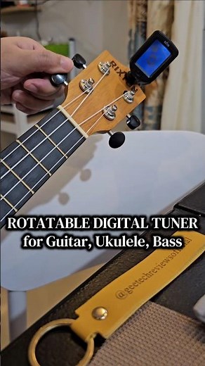 Tuning My Ukulele with this Rotatable Digital Tuner for Guitar, Bass, Ukulele, Violin, Chromatic