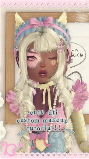 cute dti custom makeup tutorial🌸#dti #dtiroblox #dresstoimpress #dresstoimpressroblox #dtimakeup