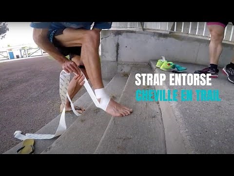 External ankle sprain strap in trail running by a sports physiotherapist, Baptiste Lacaze!