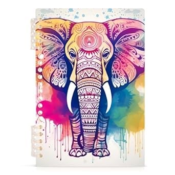 Amazon.com: A5 Spiral Notebook Mandala Colorful Elephant Pattern School Office Notebook 8.3x5.7 In 60 Sheets 80gsm Paper College Ruled Paper Men Women Journal Notebook for Work Study Travel 2 Pack: 7367125106394: Productos de Oficina