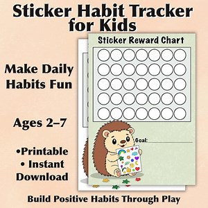 Hedgehog Sticker Reward Chart: Toddler Behavior Tracker, Kids Goal Setting Board, Montessori Forest Animal Activity, Digital Printable PDF - Etsy Canada