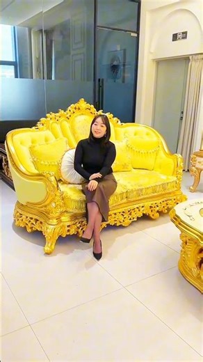 ✨ Luxurious Golden Sofa & Royal Chair Set | Premium Luxury Furniture Tour