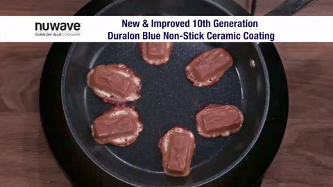Nuwave Healthy Duralon Blue Ceramic Nonstick Cookware Set, Diamond Infused Scratch-Resistant, PFAS Free, Dishwasher & Oven Safe, Induction Ready & Evenly Heats, Tempered Glass Lids & Stay-Cool Handles