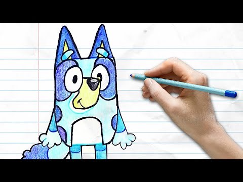 How to Draw Bluey | Easy Drawing for Kids | Pocket Preschool