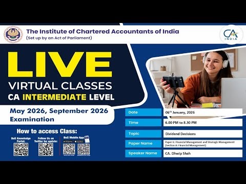 Intermediate Paper 6A:FM & SM | Topic: Dividend Decisions | Session 2 | 06 Jan, 2026