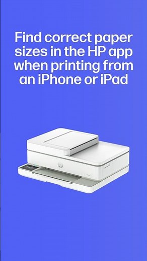 Find correct paper sizes in the HP app on an iPhone or iPad #shorts