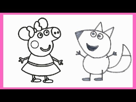 Peppa Pig and Freddy Fox Friend Drawing Tutorial Step by Step