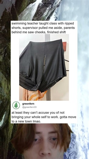 Swimming Instructor Only Realizes Shorts Ripped After Class