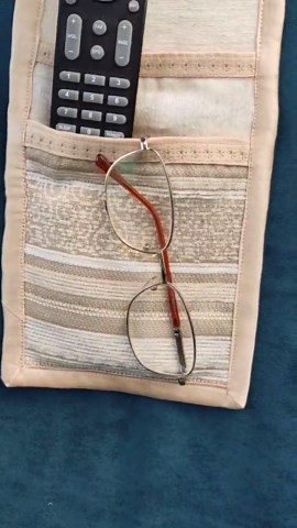 Bedside Remote Control Holder: Sofa Caddy, Handmade Fabric Organizer With 2 Pockets - Etsy