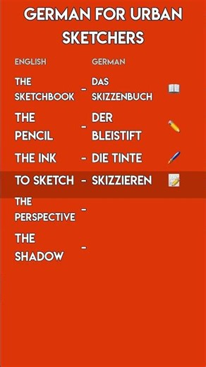 German for Artists 🎨 | Urban Sketching Vocabulary You Need!