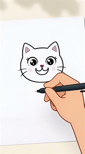 How To Draw A Cartoon Cat Step By Step #catdrawing