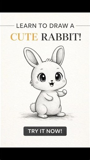 Easy Cute Bunny Sketch Step by Step 🐰how #todrawbunny #howtodraw cuteanimals