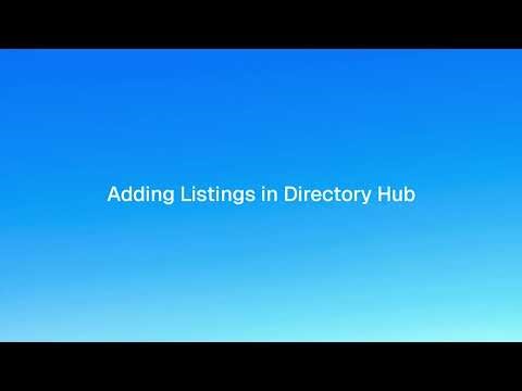 Adding Listings in Directory Hub