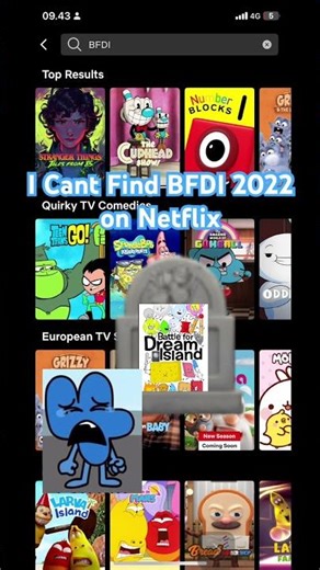 I Can’t Find BFDI 2022 on Netflix
