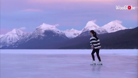 'Glacier National Park: Phenomenal Ice Skating Performance on Frozen Lake McDonald '
