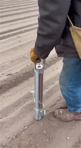 🌱⚙️ Adjustable Seed Planter Demonstrating Easy Planting Tips #gardening #farming #seeds