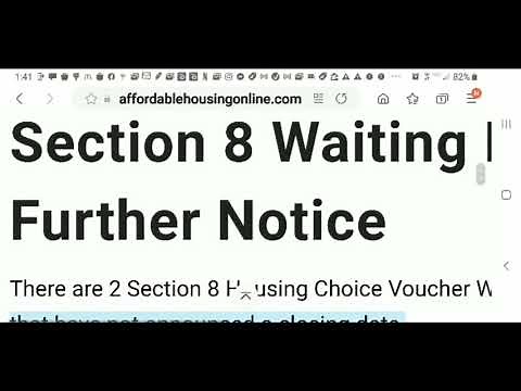The Section 8 Waiting List Openings (Please Read the Fine Print)